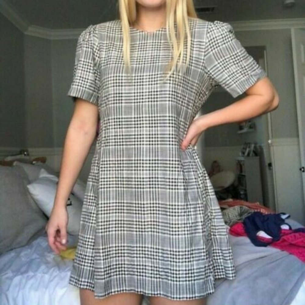 ❤️ NWT ZARA PLAID CHECKED MINI DRESS